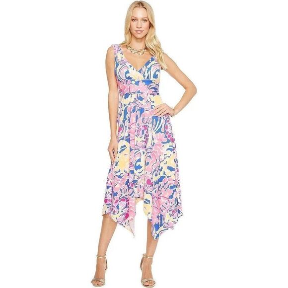 Lilly Pulitzer Sloane Midi Dress Catch and Release Size S - Picture 9 of 10